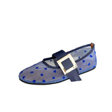 MQTIME  -  Summer Fashion Breathable Mesh Metal Buckle Women Ballet Flats Comfortable Soft Soles Mary Janes Walking Loafers Dance Shoes