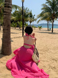 MQTIME  -  Dresses Women Floral Printed Ruffles Elegant Holiday Beach Wedding Party Cocktail Dress Backless Fairy Princess