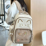 MQTIME  -  Adorable  Bapa for Middle School Girls High Aesthetic Durable Nylon Waterproof Large Capaci School Bag Cartoon Design