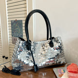  MQTIME  -  Sequins Shoulder Bags for Women Designer New Trendy Fashion Evening Party Bling Square Bag Handbags and Purses