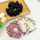 Mqtime  Korean Retro Wrinkle Chiffon Scrunchies for Women Girls Sweet Temperament Fashion Exaggerated Hair Band Hair Accessories