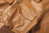  MQTIME  -  Fashion Retro Lapel Short Leather Jacket Women Full Sleeve Zipper Pocket Cropped Jackets Lady Daily Highstreet Outerwear