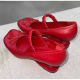 MQTIME  -  New Style Fashion Patent leather Bowknot Women Pumps Spring Summer Strange Fretwork High Heels Mary Jane Female Daily Shoes