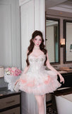 MQTIME  -  Light Blue Handmade Sweetheart Short Prom Dress Sparkly Rhinestone Appliques Homecoming Gown Princess Puffy Birthday Party Dress
