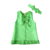 MQTIME  -  2Piece Sets Summer Toddler Girl Clothes Cute Bow Sleeveless Cotton Princess Dress+Bow Kids Dress Baby Newborn Items