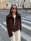 MQTIME  -  Vintage Solid Lapel Women Jacket Full Sleeve Single Breasted Lady Coat 2024 Autumn Winter Straight Thicken Warm Female Overcoat