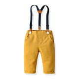 MQTIME  -  Boy Formal Suit Party Wear Spring 1 2 3 4 5 6 Years Kids Clothing Outfit Plaid Shirt Pants Suspender Boys Clothes Set