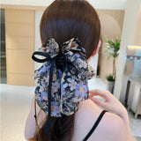 Mqtime New Woman Break Flower Gauze Ribbon Bowknot Hair Claws Lady Hairpins Barrettes Gilrs Elegant Large Hair Clips Hair Accessories
