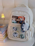 MQTIME  -  Korean Sle Large Capaci Bapa for Girls Anime Con Bookbag Transparent B Bubble Wrap Board Pain Bag Baby Bag