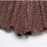 MQTIME  -  Brown Polka Dot Bubble Shorts Women Elastic Drawstring Waist Loose Flowy Puffy Short Pants Summer Holiday Weekend Shorts