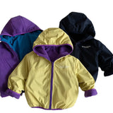 MQTIME  -  Kids Boy Outdoor Jacket Hooded Contrast Thicken Warm Toddler Boy Hooded Coat Winter Letter Print Infant Baby Boy Parkas Outwear