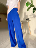 MQTIME  -  Solid Loose Wide Pants Woman New High Waist Fashion Straight Women's Pants Spring and Autumn Office Suit Trousers Womens