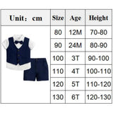 MQTIME  -  Gentleman Wedding Flower Boys Clothes 1 2 3 4 5 6Y Baby Summer Corsage Vest Formal Cotton Outfit Kids Solid Birthday Costume