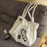 MQTIME  -  New Cute Versatile Polka Dot Heart Print Skirt Large Capacity Commuter Shoulder Bag