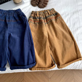 MQTIME  -  Boys Pants Autumn and Winter New Children's Wear Korean Style Boys and Girls Casual Retro Design Printed Corduroy Pants