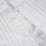 MQTIME  -  Y2k Lace Patchwork Solid Square Collar Sweet Puff Sleeve Ruffles Single Breasted Women Shirt
