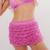 MQTIME  -  Women Lolita Bloomers Cute Ruffle Lace Trim Pumpkin Pants Sexy Boy Shorts Layered Bottoms Y2k Fairy Sweet Pettipants