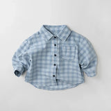 MQTIME  -  Spring New Children Long Sleeve Denim Shirts For Boys Lapel Tops Infant Girls Denim Cardigan Kids Blouse Baby Clothes