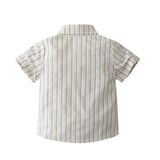 MQTIME  -  3Piece Sets Summer Baby Boy Clothes Korean Fashion Gentleman Tie Short Sleeve Tops+Shorts+Straps Boutique Kids Clothing B001