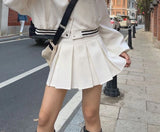 MQTIME  -  Boxy Pleated Mini Skirt High Waist Skirt Miniskirt  for Women Teengirl Preppy Style Y2K Aesthetic Outfit