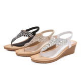MQTIME  -  Boho Sandals Bling Bling Beach Style Women Shoes Crystal Vacation Sandals Flip Flop Shoes Bohemian Casual Shoes