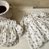 MQTIME  -  Autumn Spring Kids Party Dresses Children Clothing Toddler Baby Girls Princess Dress Long Sleeve Cotton Printing Sisters Dress