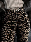 MQTIME  -  Summer Winter 2024 Women Leopard Trousers Streetwear High Waist Straight Pants For Women