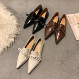 MQTIME  -  Fashion Pointed Toe Slip On Shoes Women Flat Loafer Casual 2024 New Arrivals Autumn Spring Flat Heel Office Work Footwear Shoes