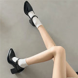 MQTIME -  Women's Pumps Pointed Toe Mary Janes Shoes High Heels Lolita Shoes Platform Ankle Strap Dress Shoes Black Plus Size 41 1695N