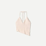 MQTIME  -  Sexy Knit Halter Top Pant Sets Women Asymmetric Backless Sleeveless Crop Vests Wide Leg Pants 2025 Summer Lady Holiday Outfits