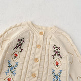 MQTIME  -  New autumn baby clothing, 0-3 year old female baby, knitted sweater embroidered long sleeved jacket
