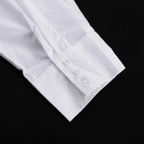 MQTIME  -  White Shirt and Cake Skirt Set for Women Set with Turn Down Collar Long - Sleeve Design Shirt and High Waisted Short Skirt