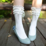 MQTIME  -  New High Heel Lolita Wedge Pumps Daily Floral Polka Dot Print Sweet Vintage Dress Heels Bow Tie Tea Party Cosplay Wedding Shoes