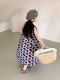 MQTIME  -  Summer Baby Girl Sling Dress Cotton Korean Sleeveless Toddler Girl Vestido Loose Thin Rose Printed Children Girl Slip Dress