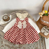 MQTIME  -  New autumn baby clothing, 0-3 year old girls, polka dot vest flower bud dress