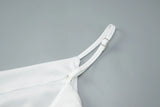  MQTIME  -  New Backless Side Pleated Solid Color Suspender Dress