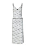 MQTIME  -  Chic Polka Dot Sling Top Set Women Casual Sleeveless Off-shoulder Slim Tops High Waist Midi Skirt Sets Lady Vacation Outfit