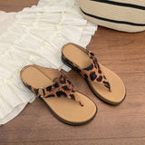  MQTIME  -  French Polka Dot Flat Bottom Sandals Women's leopard print Summer New Outdoor Wear Skirt Anti-Slip Cool Sandals Women Outdoor