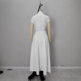 MQTIME  -  French Lapel Long Dress Single-breasted Women's Summer Slim Dress Fashionable Commuter Women's Clothing