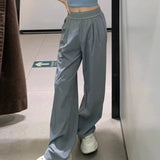  MQTIME  -  Fashion Patchwork Waist Long Pants For Women Elegant Wide Leg Baggy Trousers Lady 2026 Spring New Casual Sport Street Chic Pants