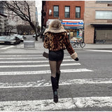 MQTIME  -  Female autumn Winter Vintage Leopard Printed Fur Coat Long Sleeves Lapel Loose Warm Retro Jacket Causal Street Coats 2025
