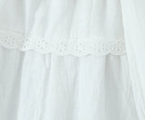 MQTIME  -  Summer New Princess Dress Square Collar Cotton A-line White Dress Embroidered Lace Mini Dress Open Back Vestidos