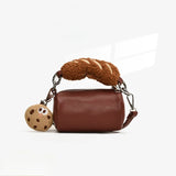 MQTIME  -  Cute Retro Plush Bread Handbag Cookies PU Mini Storage Bag Crossbody Bags Shoulder Bag Women's Bags Messenger Bag