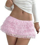 MQTIME  -  New sweet lace hot pants pure desire lotus leaf hem cake skirt pants