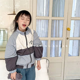 MQTIME  -  Spring Autumn Children Casual Jackets Clothes Boy Letter Long Sleeved Zipper Coats Girls Preppy Style Windbreaker Outerwear