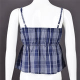 MQTIME  -  Korean Plaid Patchwork Slim Casual Spaghetti Strap Top Retro Y2K Sleeveless Backless Tank Top 2025 Summer New Streetwear Camis
