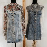 MQTIME  -  American Style Denim Dress Straps Summer Button Down Sleeveless Sheath Denim Dresses Vintage Slim Fit Jean Vestidos