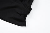 MQTIME  -  Woman Sexy Metal Buckle Detail Hollow Backless Halter Top Black Tanks & Camis Sexy Summer Deep V Neck Crop Tops