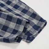MQTIME  -  Children's Retro Blue Plaid Trousers Spring Autumn New Korean Boys And Girls Double-Layer Cotton Casual Harem Pants WTP121