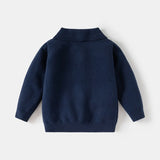 MQTIME  -  Toddler Boys Sweater New Winter Turn Down Collar Solid Color Thicken Warm Kids Boys Polo Knitwear Versatile Little Boy Pullovers